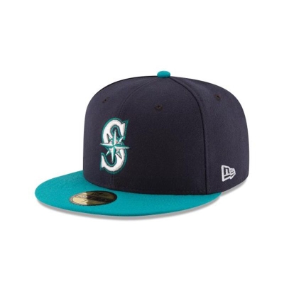 Seattle Mariners Gorra | New Era MLB Authentic Collection 59fifty Fitted Cap Mexico - Azules